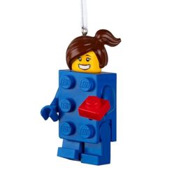 Hallmark LEGO Brick Suit Girl Minifigure Ornament, Collectible, Blue