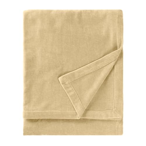Furn Yard Heavy Chenille Throw – Luxury Soft Velvet Decorative Blanket for Bed or Sofa (Natural - 150x200cm)