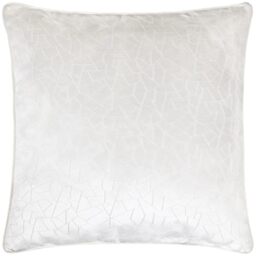 furn. Hoem Malans Cut Velvet Piped Cushion – Luxury Velvet Textured Design Soft Plain Reverse Polyester Filled (Milk – 45 x 45 cm)