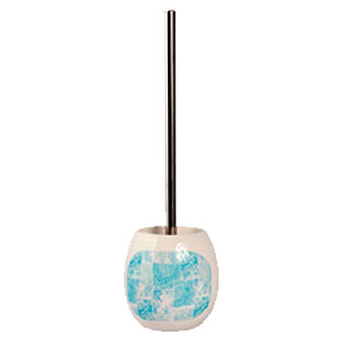 MSV Java Cadix Ceramic Toilet Brush and Holder, White/Blue, Ø13.5 / Alto Total 39