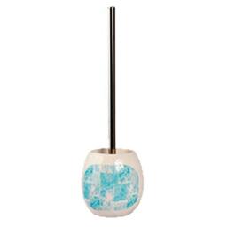 MSV Java Cadix Ceramic Toilet Brush and Holder, White/Blue, Ø13.5 / Alto Total 39
