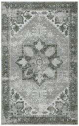 SAFAVIEH Traditional Rug Ideal for High Traffic Areas - Machine Washable and Non Slip - Tucson Collection, Short Pile, in Dark Green and Beige, 76 X 122 cm