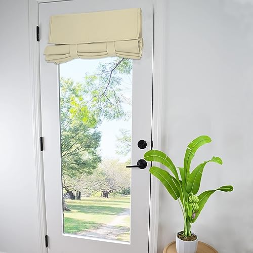 WdFour French Door Curtain - Blackout Thermal Insulated Door & Window Cover for Front/Side Doors - Noise Reducing & Energy Saving - Beige, 34x80 Inches, 1 Panel