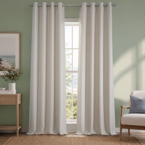 "HPD Half Price Drapes Grommet Linen 96 Inches Long Darkening Curtains for Bedroom & Living Room (1 Panel), 50W x 96L, Birch, Polyester Blend, 50"" W x 96"" L (Pack of 1)"