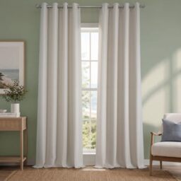 "HPD Half Price Drapes Grommet Linen 96 Inches Long Darkening Curtains for Bedroom & Living Room (1 Panel), 50W x 96L, Birch, Polyester Blend, 50"" W x 96"" L (Pack of 1)"