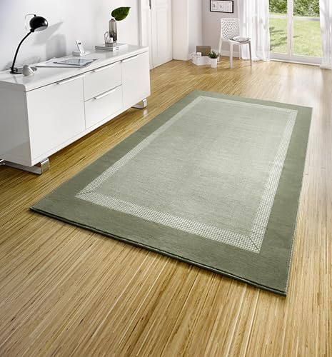 Hanse Home Rug Runner Band 160 x 230 cm - Carpet Runner Soft Short Pile Rug Modern Design Runner for Hallway, Bedroom, Children's Room, Bathroom, Living Room, Kitchen Decorative Runner - Green