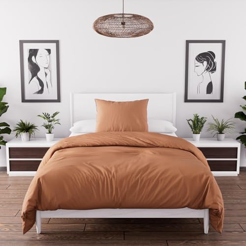 Soleil d'ocre, Bohemian Terra Washed Microfibre Duvet Cover 140 x 200 cm