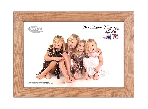 "Inov8 British Made Real Wood Picture/Photo Frame 12x8"" Inch(30x20cm) - Kayla 30mm Light Oak"