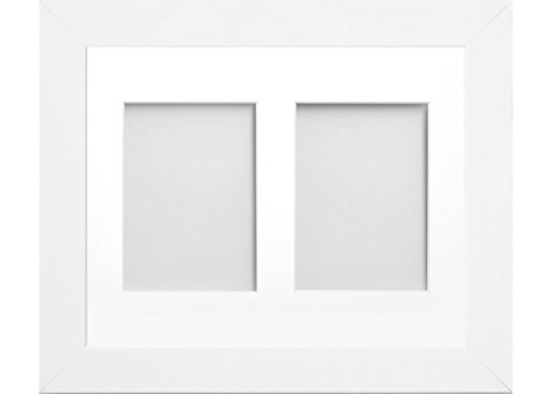 Frame Company Watson White Multi-Aperture Photo Frame with Mount, 14x11 for 7x5 (x2) * Choice of Frame Colour and Mount Design* NEW