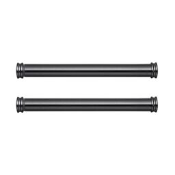 "MODE Premium Collection Side Mount 1 1/8"" Diameter Curtain Rod Set of Two with Graphite End Cap Finials and Steel Wall Mounted 12” to 20” Adjustable Curtain Rods, Graphite"