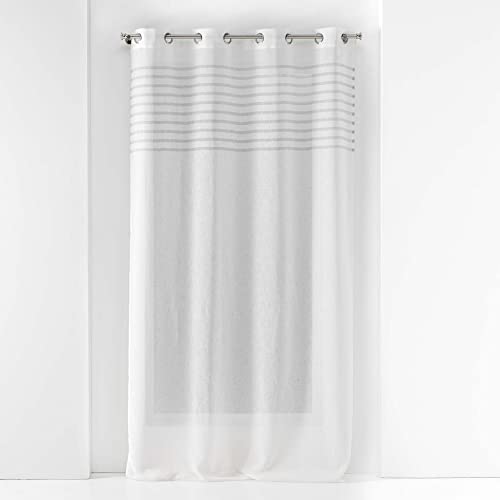 Douceur d'Intérieur, Medina Woven Eyelet Curtain 140 x 240 cm Top Stripes