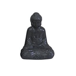 HOMEA 5DEJ1344GR Ceramic Buddha Statue 17 x 13 x 25 cm Grey