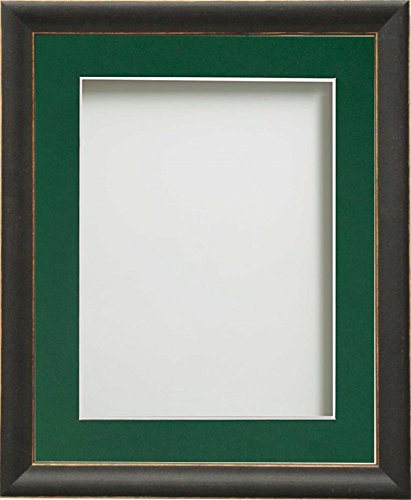 Frame Company Darcy Black Picture Photo Frames with Bottle Green Mount, 20x16 for A4 *Choice of Colours* Fitted with Real Glass
