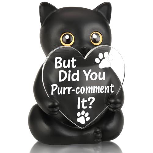 FOUGSTA But Did You Document It Kitty Figurine, Humorous Desk Decor for Cat Lovers, Funny Cat Office Gift for Programmers, Office, Workers, Stress Relief Present, Unique Resin Animal Statue, XXS23
