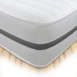 Starlight Beds Aurora Cloud, Single Pocket Sprung Memory Foam Mattress. Premium Value Single Pocket Mattress. Medium Firmness, 9 Inch Deep. (White/Grey)(3ft x 6ft3)