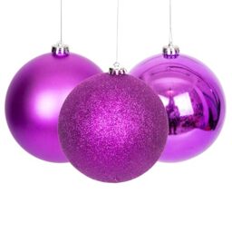 15cm/3Pcs Christmas Baubles Shatterproof Purple, Christmas Tree Decorations Ball Ornaments Balls Xmas Hanging Decorations Holiday Decor - Shiny,Matte,Glitter