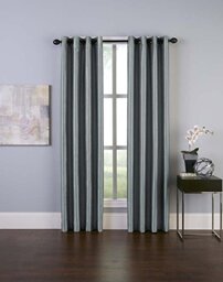 "Curtainworks Malta Faux Silk Grommet Curtain Panel, 50 by 132"", Teal"