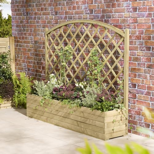 Rowlinson Trough Planter With Lattice - 1.8m