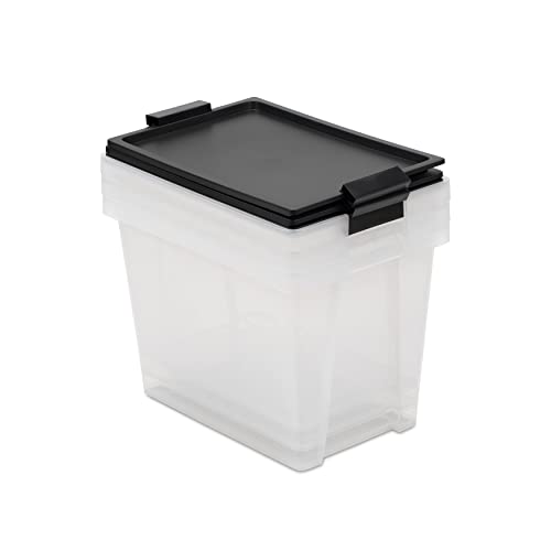 TATAY Storage Box 3-Piece Set BPA-Free Stackable Design Set of 3 Units - Storage Box Household - 3-Piece Set - Capacity 15 L - Dimensions 25x36x26 cm - Lid with Hinges Included, Black