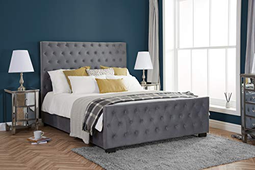Birlea, Marquis Fabric Bed, Grey Velvet, 150cm