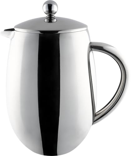 Caf?? Ol?? BFD Cafeti??re, 18/10 stainless steel double wall body and mesh filter, Mirror finish, 350ml (3 espresso cups or 1 mug)