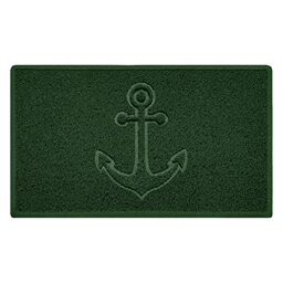 Nicoman Anchor Embossed Shape Door Mat Dirt-Trapper Washable Barrier Doormat-(Use Indoor or Sheltered Outdoor)-(75x44cm/29.5x17.3inches,Medium) Green
