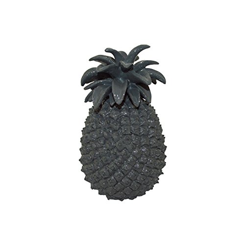 HOMEA 5dej1224gr Statue Design Polyresin Pineapple Black 13 x 13 x 20.5 cm