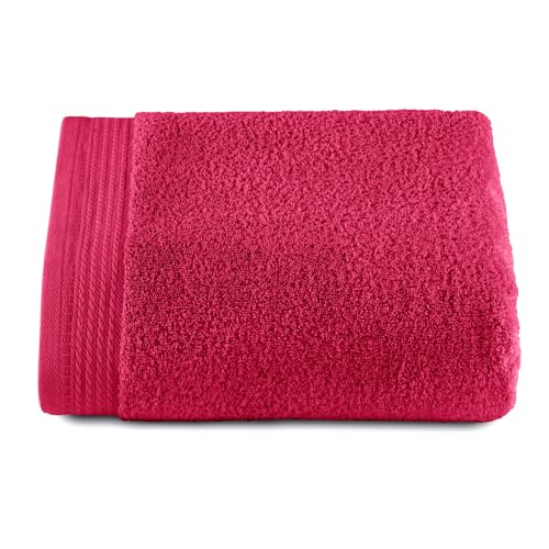 RIZO Top Towel – Set of 1 Shower Towel – Bath Towels – 100% Combed Cotton – 600 g/m2 – Measure 70 x 140 cm – Fuchsia