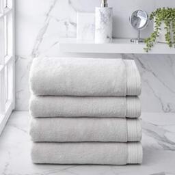 Welhome Madison Luxury Bath Towels - 4 Piece Set in Grey - Innovative Hygro-Cotton Technology - Super Absorbent - Quick Dry - Lightweight Shower Towels - Soft & Plush - Durable & Sustainable - Silver