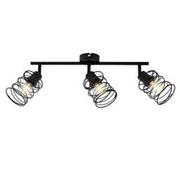 BRILONER Leuchten - Spotlight, 3 lamp Ceiling Spotlight, Retro Ceiling lamp, Vintage, Adjustable Swivel-Mounted Spotlight, Black Steel, 3 x E14, max. 40 Watts, Metal, Black