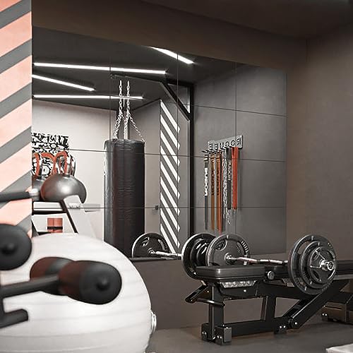 "FOLUVUR 12PCS 14""x12"" Home Gym Full Length Mirror Tiles Wall-Mounted Frameless for Dance, Garage, Yoga"