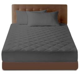 GC GAVENO CAVAILIA Quilted King Size Mattress Protector - 40cm Deep Fitted Mattress Cover - Luxury Breathable & Anti-Allergy Mattress Protector KingBed - Soft & Durable Mattress Protectors - Charcoal