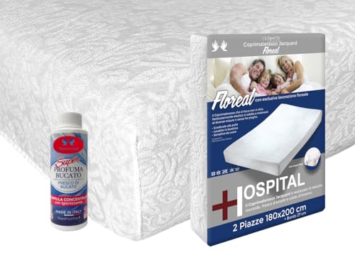 BIANCHERIAWEB Stretch Mattress Protector 180 x 200 cm with Maxi Corners 27 cm Jacquard Terry Mattress Protector, Elegance Model