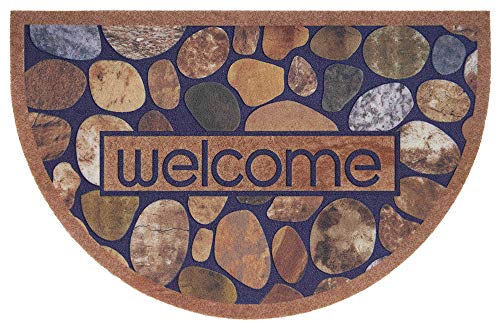 Hanse Home Printed Doormat Flocked 3D Look Semicircular with Non-Slip PVC Floor Dirt Trapper Mat Dirt Trapper Mat Entrance Rug Indoor and Outdoor Various Designs 45 x 70 cm, Multicoloured