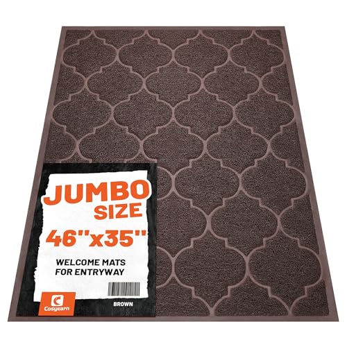 Cosyearn Doormat, Welcome Mat, 46x35 Inches, Brown