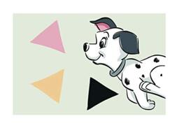 Komar Disney Wall Picture - 101 Dalmatian Angles Landscape - Children's Room, Baby Room, Decoration, Art Print - Size 70 x 50 cm (Width x Height) - Without Frame - WB002-70 x 50 cm