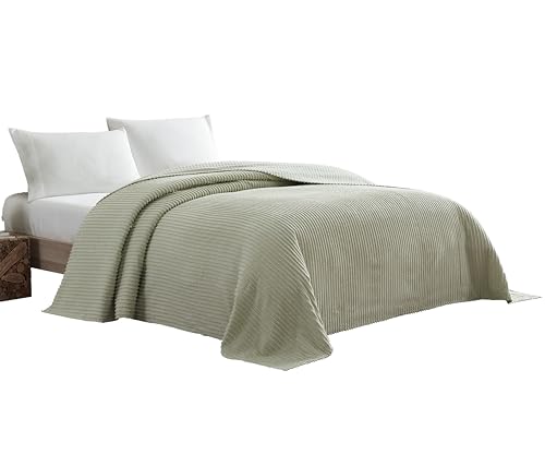 Beatrice Home Fashions Chenille Bedspread, Cotton, Sage, Queen