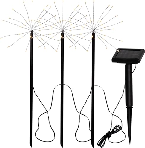 Eglo Set of 3 Solar Garden Lights Z_Solar, Path Lighting with Ground Spike, Outdoor lamp, Black Stainless Steel, Warm White