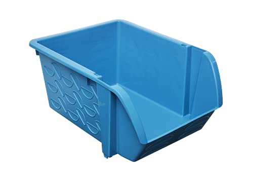 Gies Sturdy Stacking Box, Storage Box 27.5 x 20 cm, BPA-Free, Blue, Made in Germany