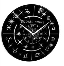 Instant Karma Clocks Vinyl Wall Clock Zodiac Signs Astronomical Astronomy Stars