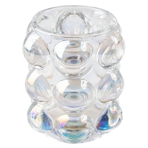 Karma, Lucia Hobnail Votive, Tea Lights Candle Holder, Glass Votive Candle Holders for Table Decorations, Baby Shower, Birthday Party, Weddings and Home Decor, Iridescent
