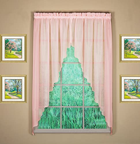 "Today's Curtain Emelia Original Voile Swagger Pair 63"", Rose, 90"" W x 63"" L"