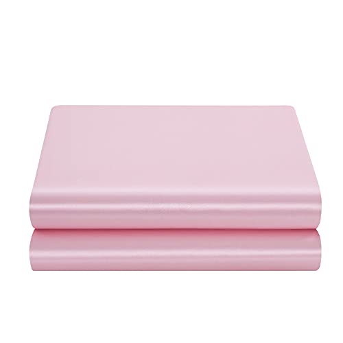 Satin Flat Sheet Only, King Flat Sheet, 1 - Piece Pink Top Sheet, Extra Soft Silk Flat Bed Sheets Sold Separately King - Pink