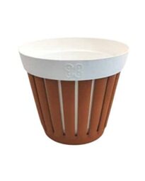 ECOPLAST S.r.l. Kreta Terracotta/White VASE d.20, As Shown in The Picture, Come da foto