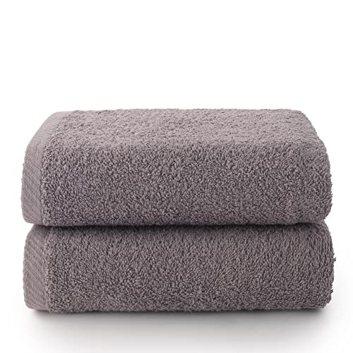 Top Towel - Plus - Large bath towels - Bath towels - 2 hand towels or sink- 50x100cm - 100% cotton - Grey