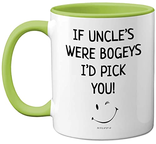 Stuff4 Uncle Mug, Present Gifts from Nephew Niece - Uncle Birthday, Fathers Day Mug Gifts, Cute Funny Christmas 11oz Ceramic Dishwasher Safe Green Coffee Cup Made in UK
