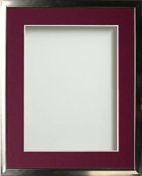 Frame Company Drayton Range Chrome Effect Photo Frame with Plum Mount, 9x7 for image size 7x5 inch
