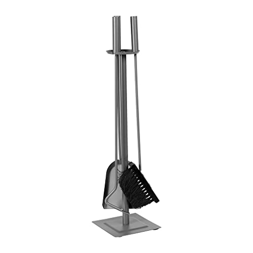RUECAB 2523 Fireplace Tool Set with 3 Accessories Metal Black 15 x 15 x 61 CM