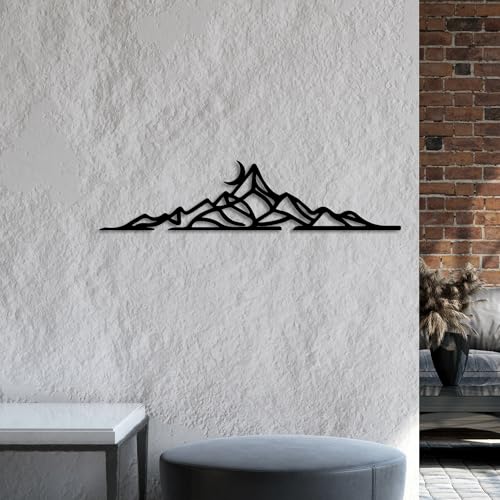 Stylish Black Decorative Metal Wall Accessory, 68 x 16 cm, 100% Metal, 1.5 mm Thickness, Lightweight & Modern Design for Home Decor