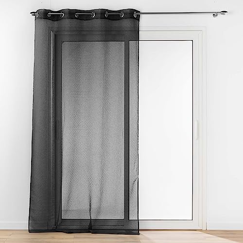 Douceur d'Intérieur, Amani Net Curtain with Eyelets 140 x 280 cm Black Sandblasted